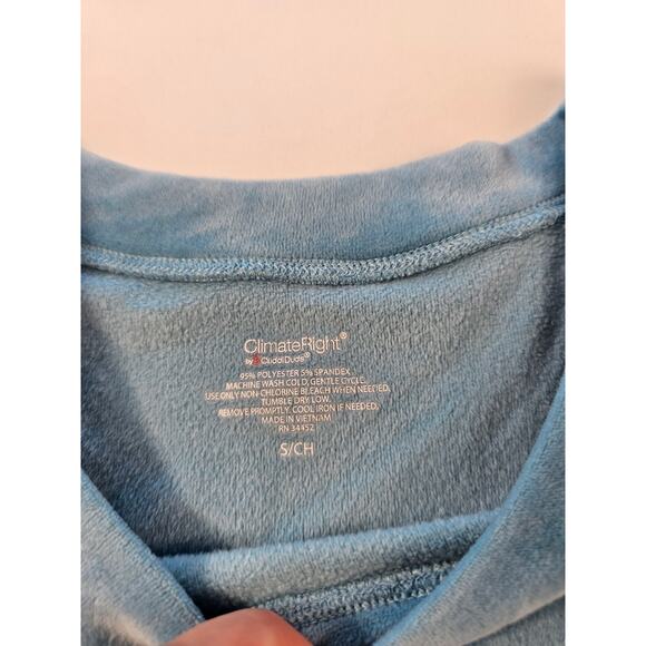 Cuddl Duds small S light blue velour sweater with thumb holes warm EUC winter ^ - Picture 4 of 6